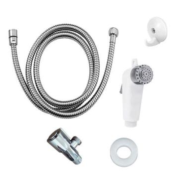 Imagem de Chuveirinho de Banheiro Ducha Higiênica Mangueira Metálica Cromada - K