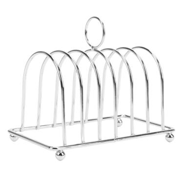 Imagem de Asixxsix Rack de Torradas de Aço Inoxidável, Suporte de Pão Britânico Vintage de 6 Fatias para Torradas e Fatias de Pão, para Restaurantes, Hotéis, Cozinhas, Cafeterias, Padarias