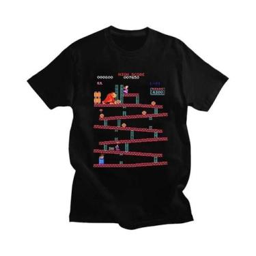 Imagem de Camiseta De Algodão Vintage Oversize Para Homens Com Estampa Do Jogo D