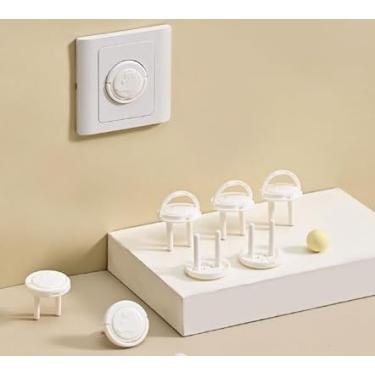 Imagem de 20 capas de tomada – protetores de soquete de segurança, proteção antichoque elétrico, fácil de instalar