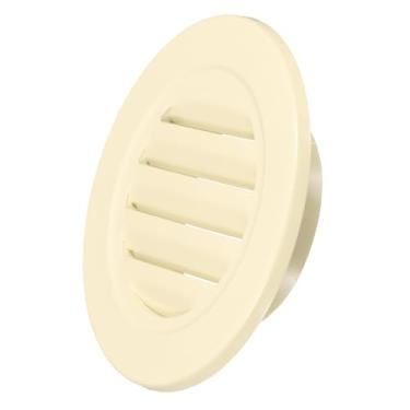 Imagem de PATIKIL Ventilação de ar redonda de 12,7 cm, capa de grade de alumínio Soffit Ventilação HVAC para teto parede telhado banheiro cozinha garagem duto galpão garagem, bege