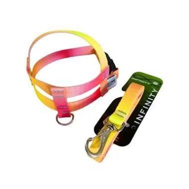 Imagem de Conjunto Peitoral e Guia Estampado de Nylon Regulável para Cães - Infi