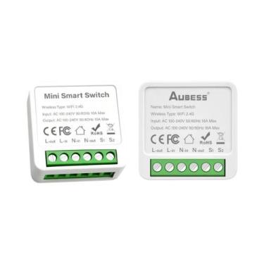 Imagem de Interruptor Inteligente Tuya WiFi 16A Controle De 2 Vias Mini Disjunto