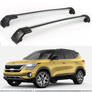 Imagem de YiXi-Partswell 2 peças de rack de teto travável barras transversais bagageiro alumínio adequado para KIA Seltos 2020+ - Prata