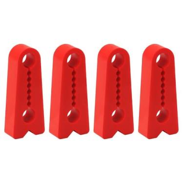 Imagem de Amortecedor de bloqueio de porta 4 peças protetor de amortecedor durável som Deadener automático (vermelho)