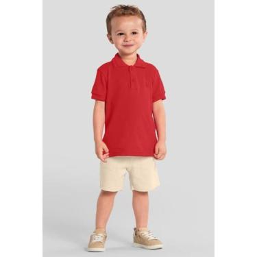 Imagem de Camisa polo infantil menino em piquet Mundi, Vermelho, 14