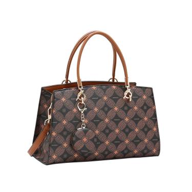 Imagem de Bolsa Feminina Chenson Monograma Contemporâneo - Alça de Mão - Café  3485376