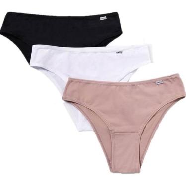 Imagem de Calcinha Del Rio Algodão Ref 51806 -kit C/12, M, Bege, Branco, Preto