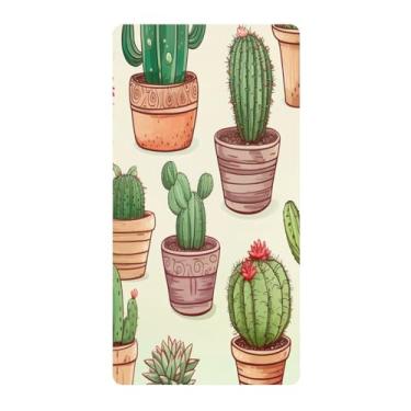 Imagem de Blueangle Lençol de berço padrão para berço infantil - Lençóis de algodão macio e respirável com cactos (321)