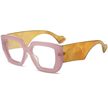 Imagem de AIEYEZO Óculos De Armação Grossa Com Luz Azul Para Homens E Mulheres, Quadrados Da Moda Computador, Anticansaço Visual Previne Dor Cabeça (Roxo)