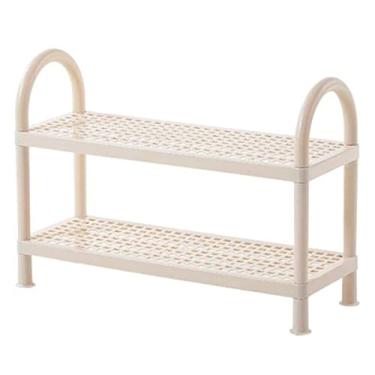 Imagem de Prateleira de sapateira organizador de sapatos de plástico multicamadas rack de armazenamento moderno minimalista casa suporte de sapatos para armário estreito entrada corredor armazenamento de