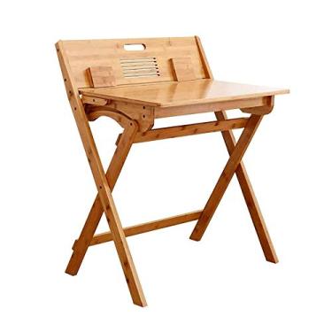 Imagem de Mesa de computador dobrável de madeira maciça, mesa de computador, multifuncional, design econômico, estrutura de madeira sólida e estável compacta