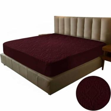 Imagem de Protetor Impermeável Capa para Colchão Matelada com Elástico(Vinho,Casal)