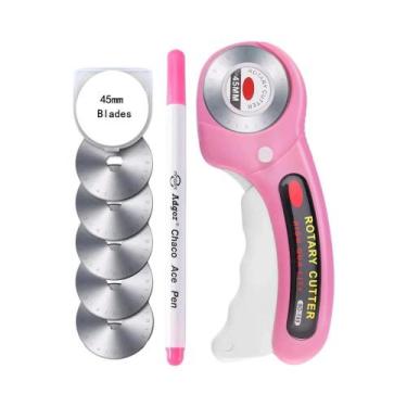 Imagem de Cortador Rotativo De 45mm Com 5 Lâminas Substituíveis, Clips De Costur