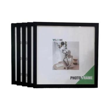 Imagem de Conjunto De Porta-Retratos Quadrados De Madeira 5 Peças 15/20/25/30cm 