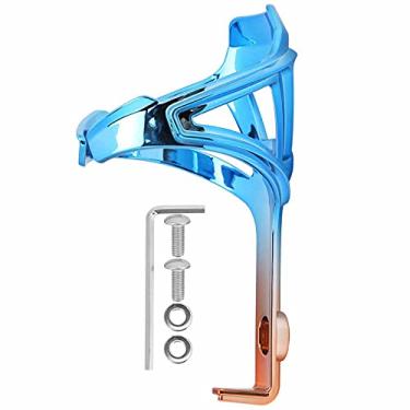 Imagem de Suporte de garrafa de água leve de duas cores para bicicleta Suporte de retenção seguro para engenharia de ciclismo de estrada de montanha 15 cm 64 g (cor café azul)