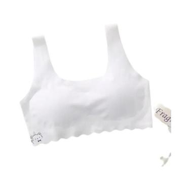 Imagem de Sutiã De Treino Sem Costura Para Meninas, Branco E Rosa, 1 Peça, Colet