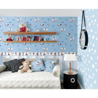 Imagem de Papel de Parede Treboli Azul Nuvens 5871 - Rolo: 10m x 0,53m