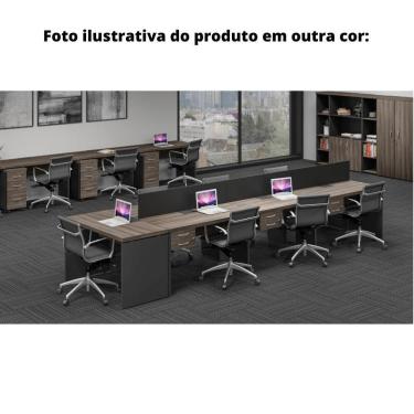 Imagem de Mesa De Escritório Pé Painel Pe40 Em Mdp 134 X 60 Cm Cor Noce Naturalle Base Preta