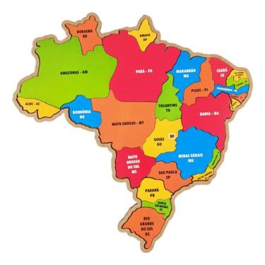 Imagem de Quebra Cabeça Mapa Do Brasil Cidades Capital Montar Newart
