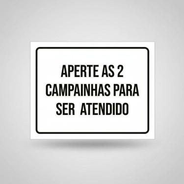 Imagem de Placa Acm Aperte 2 Campainhas Para Ser Atendido 18X23