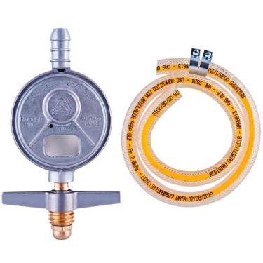 Imagem de Regulador De Gás Acabamento Bruto 505-01 Com Mangueira De 1,20 Metro - 061784 - Aliança