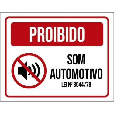 Imagem de Placa Acm Proibido Som Automativo Lei 18X23 - Sinalizo