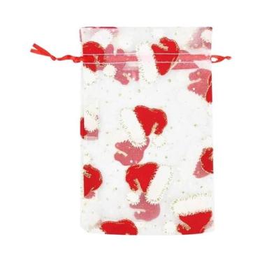 Imagem de Grandes Sacolas De Organza De Natal 10pcs Embalagem Para Presentes Com