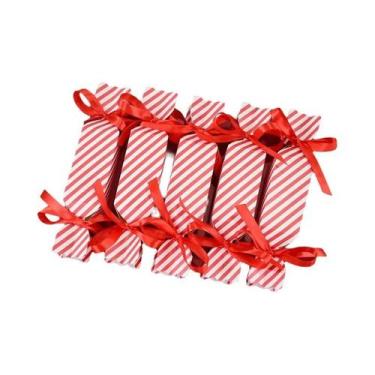 Imagem de Caixas De Presente Em Forma De Doce Com Listras Vermelhas 5-10pcs Para