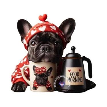 Imagem de Kit De Pintura Em Diamante De Bulldog Francês 5D DIY, Bordado De Cão, 