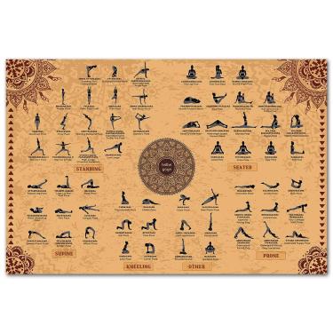 Imagem de Pintura de pôster: Yoga Asanas, guia de pose, tecido de 40x60cm
