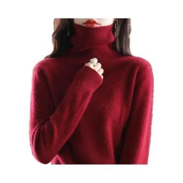 Imagem de Suéter De Cashmere Com Gola Alta Em Plush De Mink Para Mulheres Outono