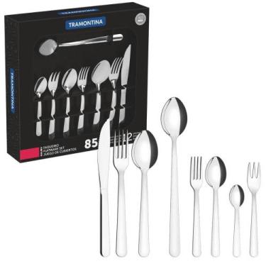 Imagem de Faqueiro Malibu 85 Peças Em Aço Inox Tramontina