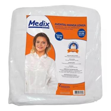 Imagem de Avental Descartável Manga Longa 50g - Pacote Com 10 Un Medix