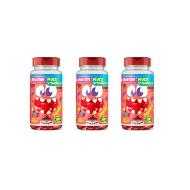 Imagem de Kit 3 Multivitaminico Kids 3x30 Gummys Sabor Framboesa Unilife-Unissex