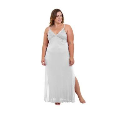 Imagem de Camisola Longa Com Renda Branco Liganete Sepie 1010-PL Plus Size, 50, 