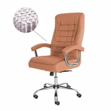 Imagem de Cadeira Presidente Caramelo Mola Ensacada Ajustável - WAW DESIGN