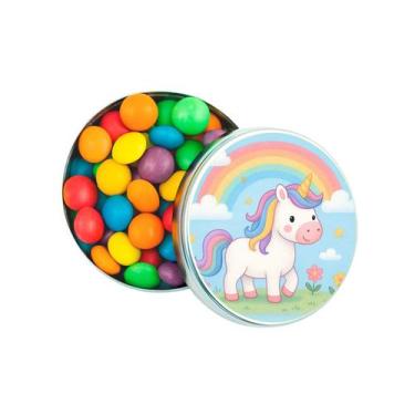Imagem de Kit 30 Latinhas Lembrancinhas Unicórnio Cor: Prateado - Gil Festa Kids