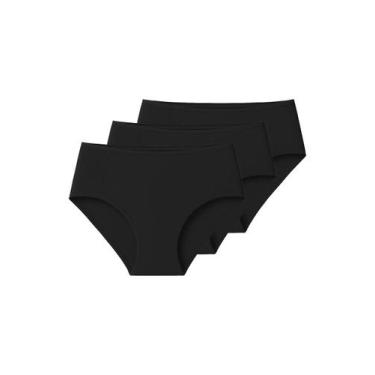 Imagem de Kit com 3 Calcinhas Alta Liz 50398, Preto, G