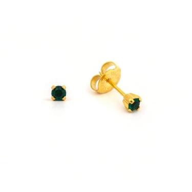Imagem de Brinco studex system 75 adulto esmeralda 3mm dourado, Dourado