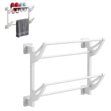 Imagem de Suporte Organizador Sapateiro Toalha Ventosa Para Banheiro Quarto Closet Lavanderia Sala Casa Multiuso