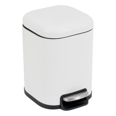 Imagem de Lixeira Banheiro 6l Branca Aco 30x21cm Abertura Com Pedal