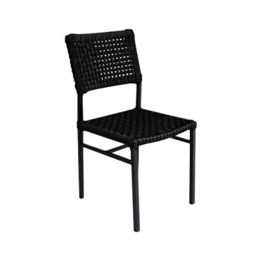 Imagem de Cadeira França Corda Náutica Base Em Alumínio Preto-preto