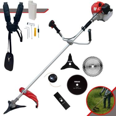 Imagem de Roçadeira Cortador de Grama Anmax CG520PTB À Gasolina 52cc 2,2HP 5 Em 1 Com Carretel + Faca 2 Pontas + Faca 3 Pontas + Faca 40 Dentes + Faca 80 Dentes