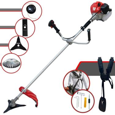 Imagem de Roçadeira Profissional Anmax CG430P À Gasolina 9.000rpm 43cc 2HP 4 Em 1 Com Carretel Nylon + Faca 2 Pontas + Faca 3 Pontas + Escova de Aço Rotativa