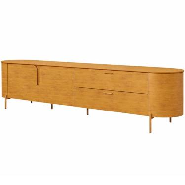 Imagem de Rack Para Sala de Estar TV 75 Pol Orgânico Dion D05 Cedro - Lyam Decor