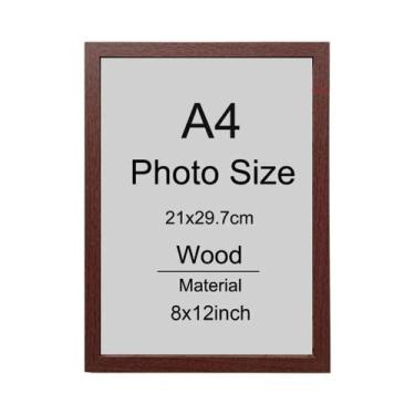 Imagem de Porta-Retrato De Madeira A4 8x12in Conjunto De 1, 2 Ou 3 Para Certific