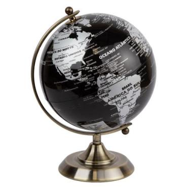 Imagem de Globo Terrestre Giratório Político Educacional 20 cm - Ravi, Preto / P