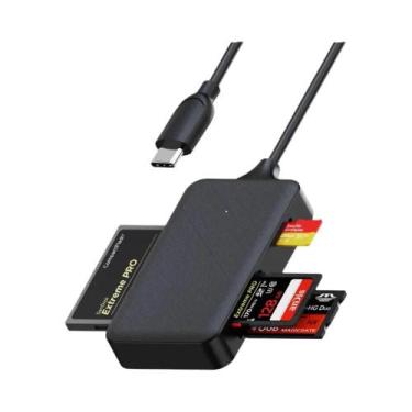 Imagem de Leitor De Cartão USB Tipo C 4 Em 1 CF SD TF Micro SD Leitor De Cartão 