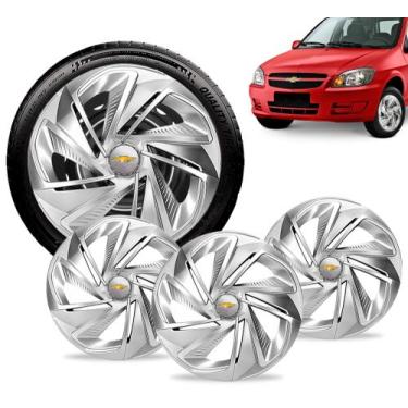 Imagem de Jogo Calota Aro 14 Nitro Prata Gm Celta Corsa Montana Cobalt - Elitte